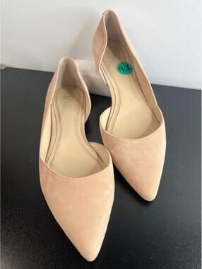 Marc Fisher Labela Womens Slingback Pointed-Toe  Pump-Nude Suede Size 7.5M